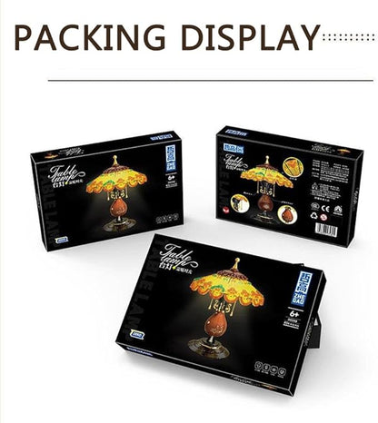 Retro Table Lamp Toy Building Set Home Décor Accessory for Adults Building Blocks Set for Couples Ideas Gift for Mother's Day Decoration 804 Pieces (Mini Building Blocks)