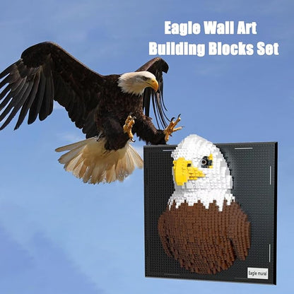 BDYDT Wall Art Eagle Building Blocks Set a Wall Decor Set for Adults Who Love Creative Hobbies (1924 Pieces) Toys Gifts for Kid and Adult