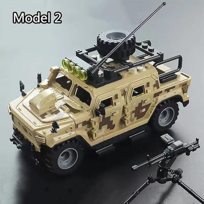 Military Vehicles Building Blocks Sets Compatible with Lego Military Armored Vehicle Set Army Model Kit STEM Toys for Boys Kids and Teens Ages 8-14 (Khaki)
