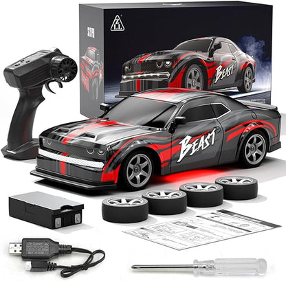 SG218PRO 1/16 RC Drift Car for Adults 2.4G Full-Proportional 4WD Mini Remote Control Racing Car with LED Lights 25KM/H Electric 2 Batteries Sports Cars Toy Gift -RTR