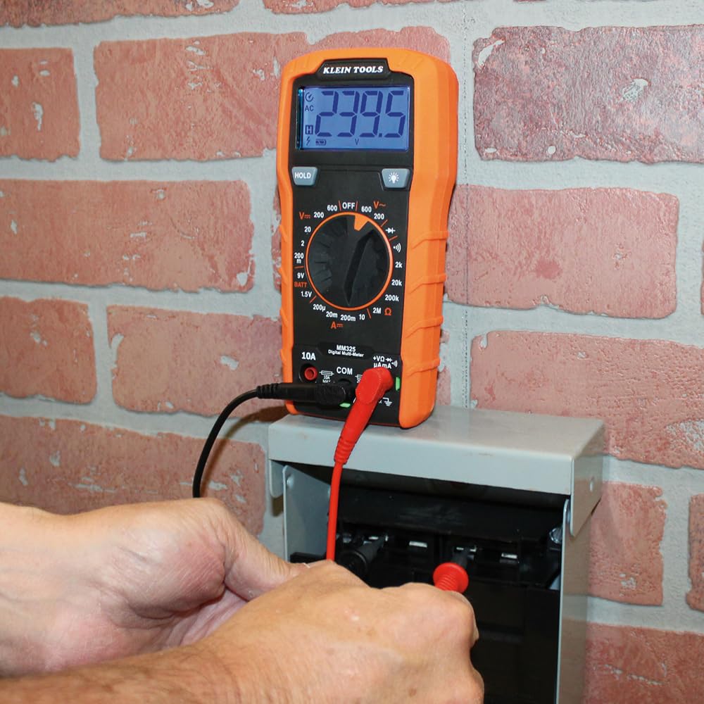 Klein Tools MM325 Multimeter, Digital Manual-Ranging 600V AC/DC Voltage Tester, Tests Batteries, Current, Resistance, Diodes, and Continuity