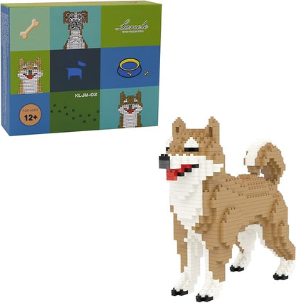 Larcele Micro Dog Building Blocks Mini Pet Building Toy Bricks 814 Pieces KLJM-02(Male Shiba Inu)