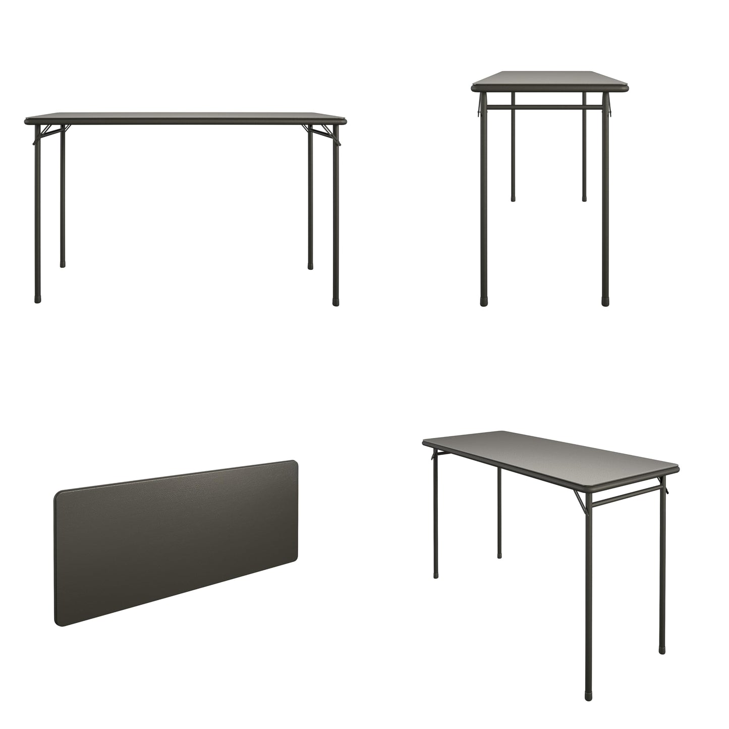 COSCO 20" x 48" Vinyl Top Folding Table, Black