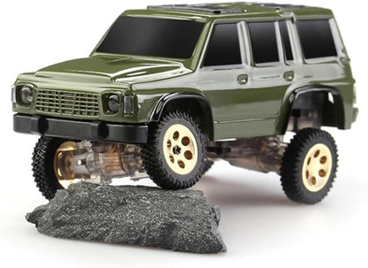 Mini RC Crawler Truck 4x4 1/64 Scale 2.5 KM/H RTR RC Car RC Rock Climbing Hobby Remote Control Car Off-Road Vehicle RC Buggy with LED Lights Ready-to-Run for Adults