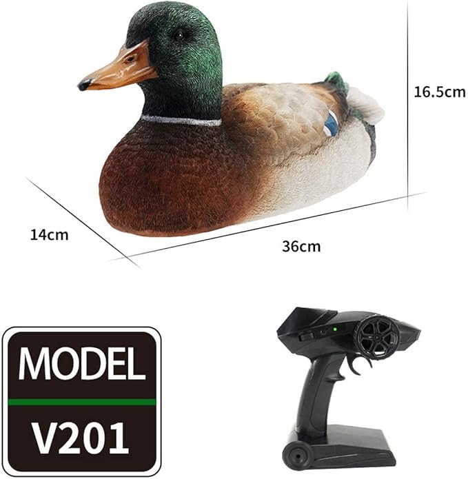 RC Duck Boat 2.4Ghz Hunting Motion Remote Control Duck Boat Waterproof for Swimming Pool &amp Pond &amp Garden Decor with 2 Battery
