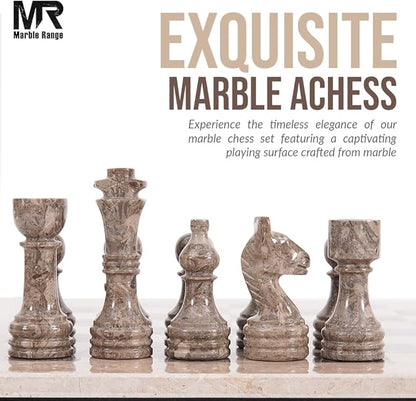 Marble Chess Set for Adults 15 Handmade Verona &amp Oceanic Board Game with 32 Chess Pieces 2 Extra Queens &amp Storage Box Luxury Travel Game – Elegant Home Décor