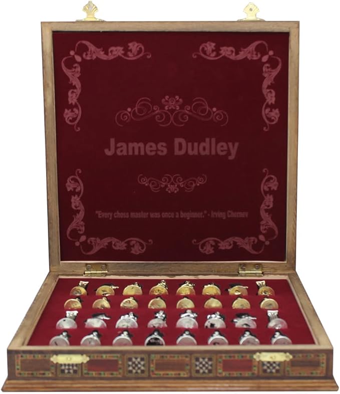 11 Inches Custom Chess Set - Personalized Chess Set - Gift Idea for Son Husband Father and Anyone for Birthday Anniversary and Any Occasion 2 players