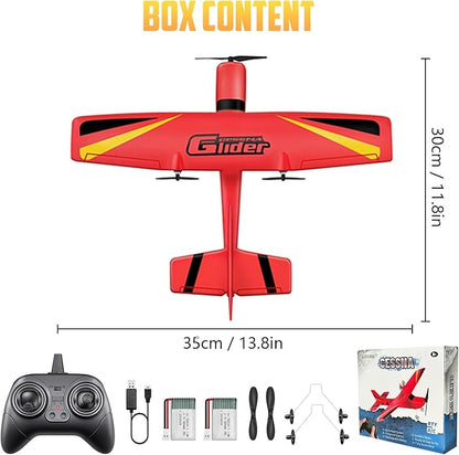 HAWK'S WORK 2 CH RC Airplane RC Plane Ready to Fly 2.4GHz Remote Control Airplane Easy to Fly RC Glider for Kids &amp Beginners (Red)