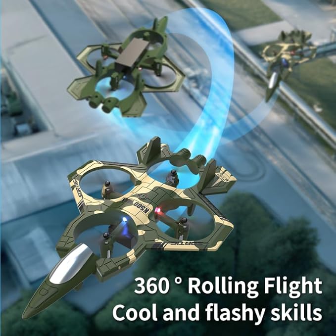 Beginner Drones for Kids 8-12 2026 Remote Control Airplanes RC Planes for Kid RC Airplane Fighter Jet with Light 360° Flip Fighter Jet Toys Stunt Roll Airplane Toy Gifts for Kids Boys