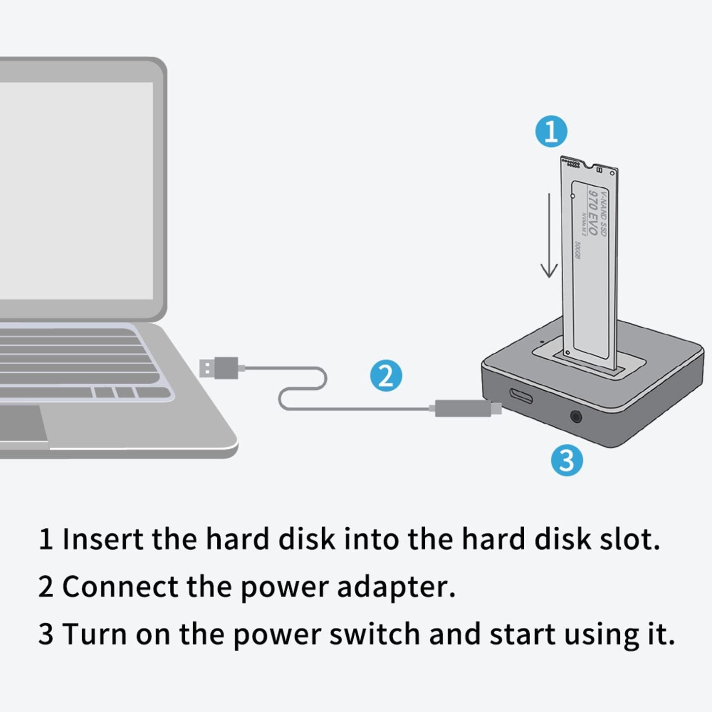 ACASIS M.2 NVMe & SATA to USB C Docking Station, NVME SSD Enclosure Adapter, USB 3.2 Gen 2(10 Gbps), Aluminium Alloy Housing, Support M.2 (M Key) NVMe and (B+M Key) SATA-Based SSD