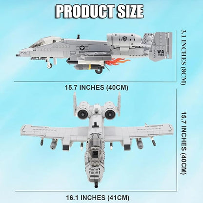 961pcs A-10 Warthog Plane Building Toys Sets Fighter Jets Building Blocks WW2 Airplane Military Model Kits Ideal Gifts for Adult