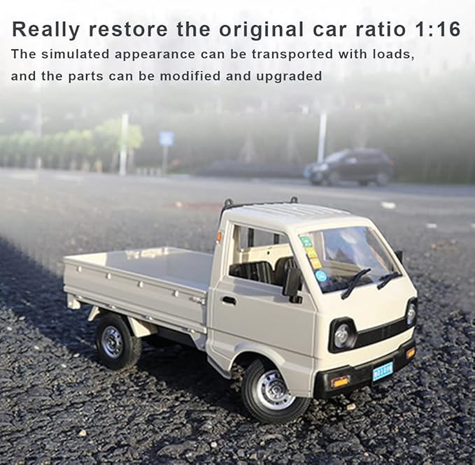 WPL Mini RC Car 1/16 Scale 2.4Ghz RC Drift Car Model Mini-Truck with Double Battery 130 Motor Rear Drive Hobby Grade Adult Age 16+