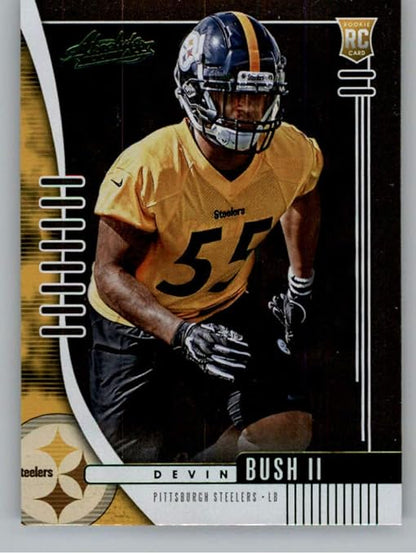2019 Panini Absolute Green #183 Devin Bush II Pittsburgh Steelers RC Rookie NFL Football Trading Card