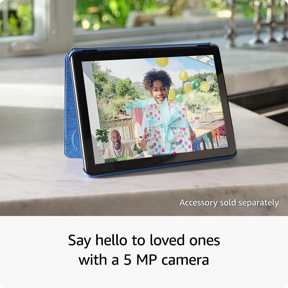Amazon Fire HD 10 tablet (newest model) built for relaxation, 10.1" vibrant Full HD screen, octa-core processor, 3 GB RAM, 32 GB, Lilac