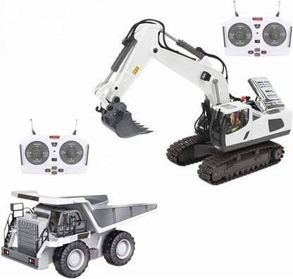 Mudsterz - Mudsterz Trucks Mudsterz Excavator 2.4GHz RC Construction Vehicle with Cool Lights and Real Sounds Realistic Engineering Design Metal Parts Little Builders Big Action (A2+B2)