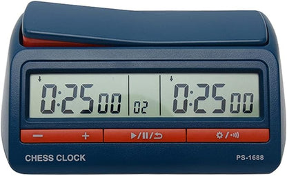 Chess Clock Advanced Digital Chess &amp Game Timer ABS Digital Display Professional International Chess Clock - Blue