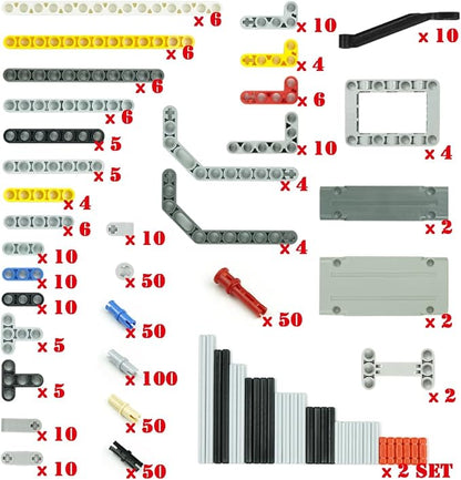 582pcs Technical Parts and Pieces Beams Axles Connectors Bricks Sets Compatible with Technical Chassis Frame Liftarm and Pins Building Blocks Accessories Robot Kits Bulk Toys