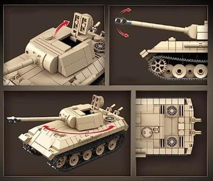 General Jim's German Panther Ausf. Tank Building Set – WW2 Brick Model with Rotating Turret &amp Detailed Tracks – 529 Pieces – Historic Military Set for Collectors – Compatible with Major Brick Bran