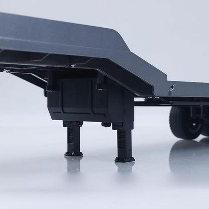 73.5Cm Plastic Semi Trailer Flatbed 1502 for 1/18 Remote Control Tractor Truck Huina 1501 Electronic Support Legs Tail Board fit with TH25071 770S Tractor for Ages 14+(Gray)
