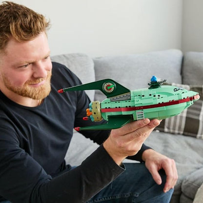 Brickcraft Futurama Planet Express Ship Brick Building Kit (382-Piece Set) Sci-Fi Collectible Display Model Futuristic Toy Brick Set for Adults Teens and Fans of Animated TV