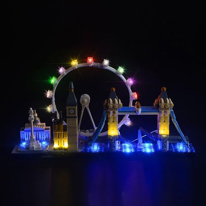 Upgraded Version Light Kit for Architecture London Skyline Collection Compatible with Lego 21034 Landmark Building Bricks Model (Model Set Not Included)