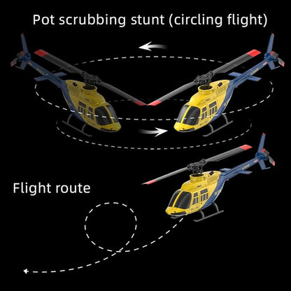 A60 206 Remote Controlled Helicopter Aircraft Plane 4CH RC Heli Aileronless 1/42 Scale 6-Axis Gyroscope Altitude Hovering Optical Flow Position 2Battery for Adults Beginners Yellow