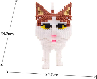 Cat Micro Building Blocks Set Animal Yellow Cat DIY Mini 3D Building Toy Bricks Kit Gift for Adults and Kids4800 Pieces