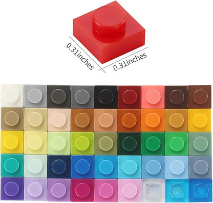 Feleph Basic 2300 Pieces Plate 1x1 Bricks 46 Colors Parts Building Play Blocks Set Toy Kids Classic Bricks Compatible with 3024 Accessories Kits