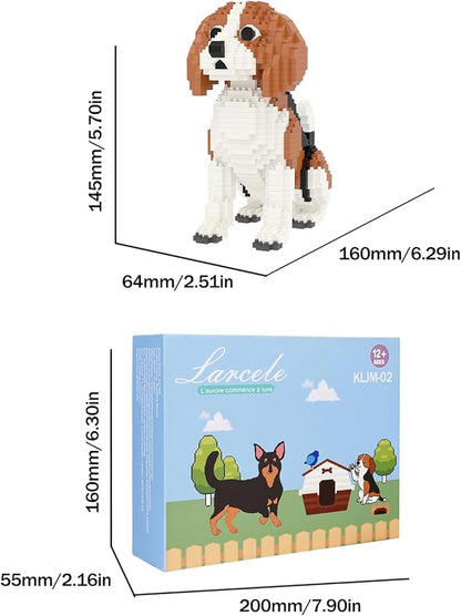 Larcele Micro Building Blocks Set DIY Mini Building Toy Bricks for Age Over 12 Years 964 Pieces KLJM-02 (Beagle)