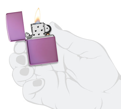 Zippo High Polish Purple Pocket Lighter, Abyss