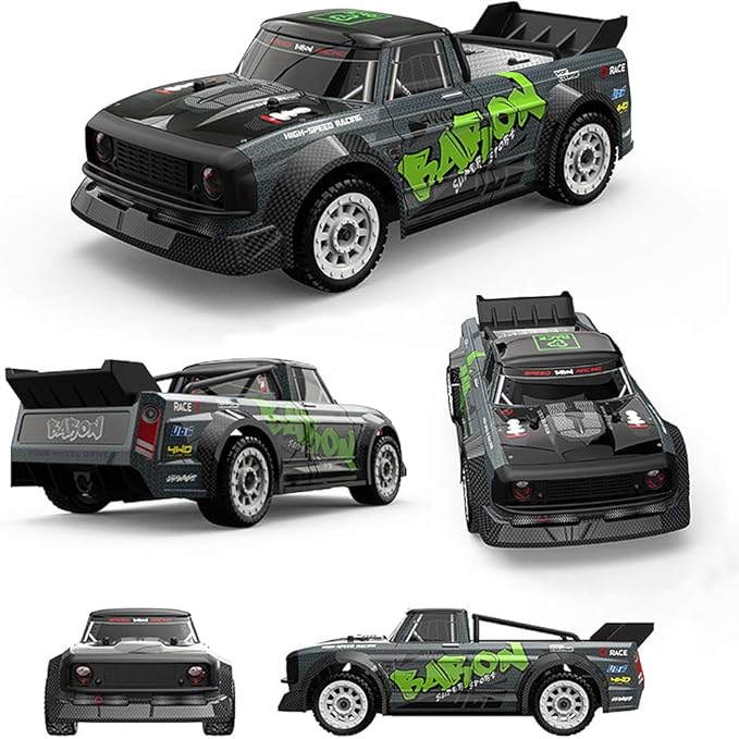 fisca 1/16 Remote Control High Speed Car 4WD RC Drifting Racing Cars Fast 20MPH Truck 2.4Ghz Off-Road 4X4 Buggy Car Speed &amp Steering Control Vehicle Toy with Lights for Kids and Adults
