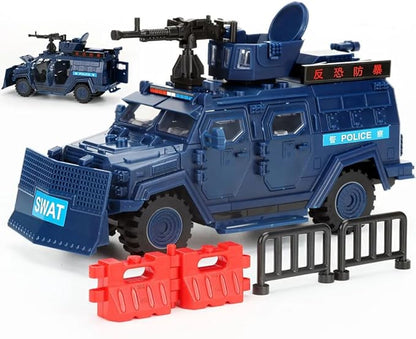 4 in 1 SWAT Armored Vehicle Building Block Building Toys for Age 8-12 Army Military Vehicle Brick Special Police Car Model Toys Gifts for Boys