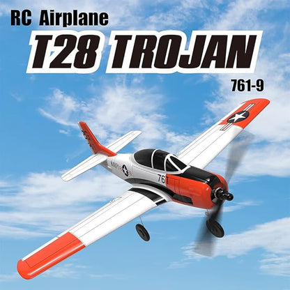 Volantexrc RC Airplane 2.4Ghz 4 Channel Remote Controlwith Aileron T28 Trojan Parkflyer RC Aircraft PlaneReady to Fly with Xpilot Stabilization SystemPerfect for Beginners