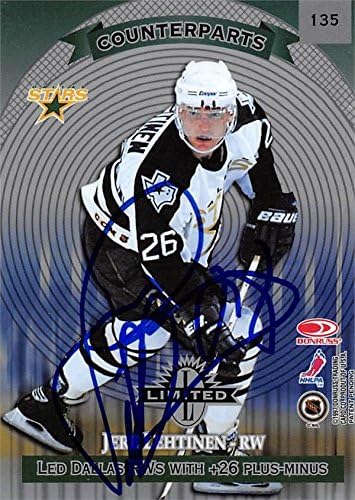 Autograph Warehouse 466196 Jere Lehtinen Autographed Dallas Stars Hockey Card 1997 Donruss Limited Counterparts No. 135
