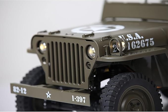 Fms 1/6 1941 MB Scaler RC mini Jeep RC Truck MB Scaler 4x4 Hobby Grade Brushed RC Rock Crawler RC Army Military Truck for AdultsRS (1/6)