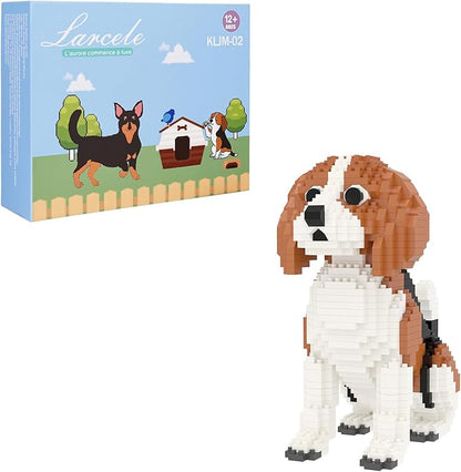 Larcele Micro Building Blocks Set DIY Mini Building Toy Bricks for Age Over 12 Years 964 Pieces KLJM-02 (Beagle)