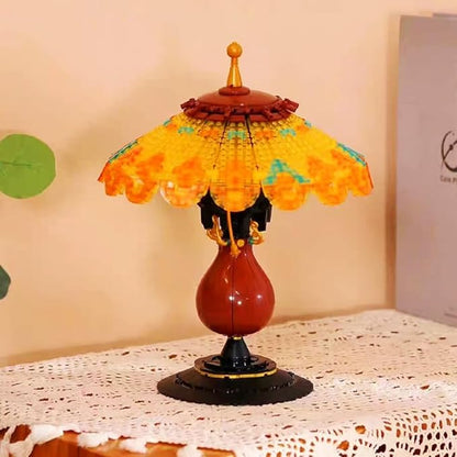 Retro Table Lamp Toy Building Set Home Décor Accessory for Adults Building Blocks Set for Couples Ideas Gift for Mother's Day Decoration 804 Pieces (Mini Building Blocks)