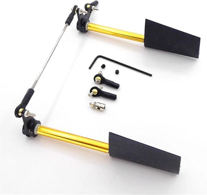 RC Boat Nylon Dual Steering Rudder with Servo Steering Arm Rod Stopper Ball Head Joint for RC Boat Scale Marine Cruise(A)
