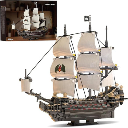 39087 Ghost Mary Pirate Ship Building Block Model Kit 1055 PCS Display Sailing Vessel for Adults