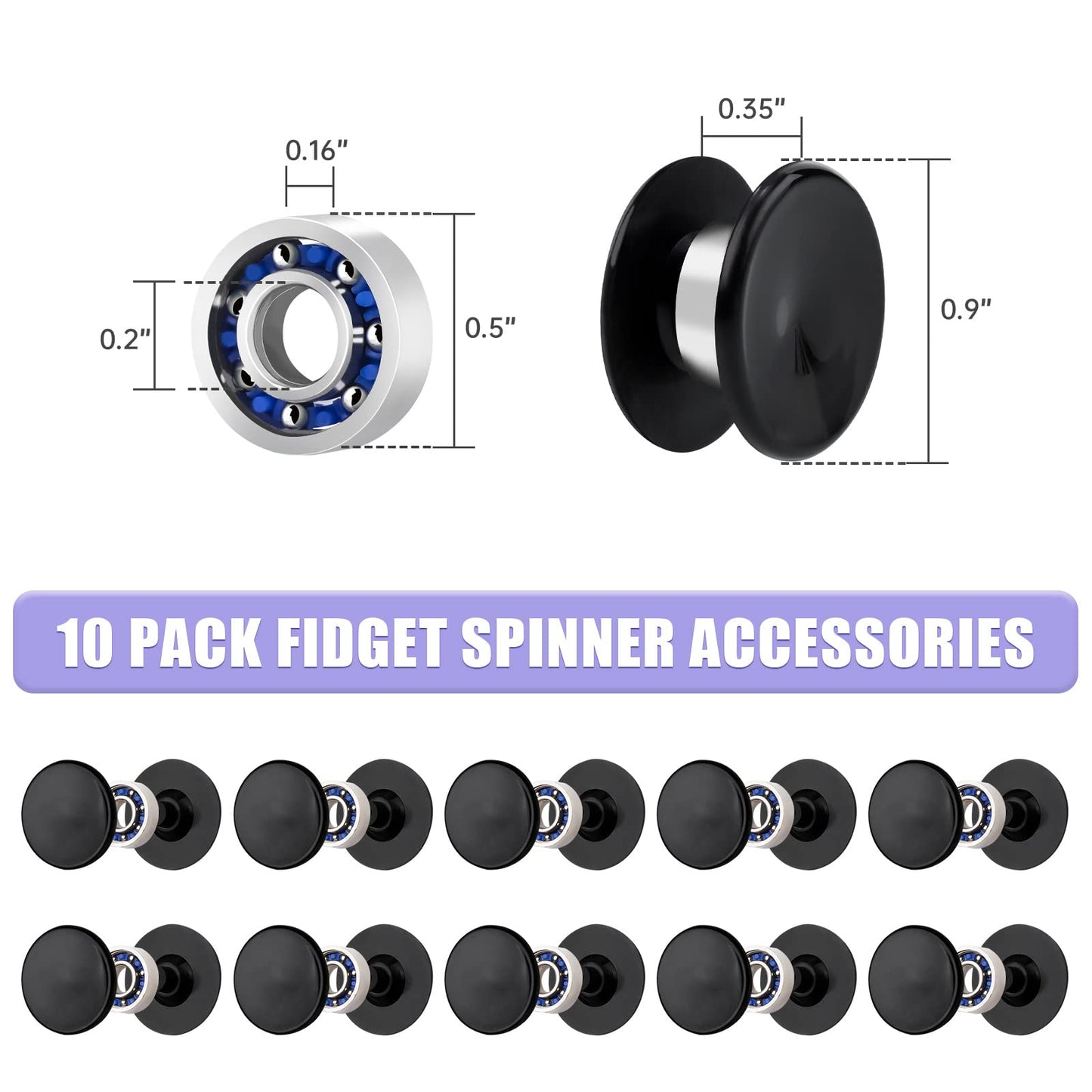 NiArt Fidget Finger Spinner DIY Epoxy Resin Casting Silicone Mold Kit 5 Molds with 10 Bearings Set, Stress Reliever Hand Fidget Toy Gift for Kids and Adults Art Crafts Home Decorations Jewelry (Set B)