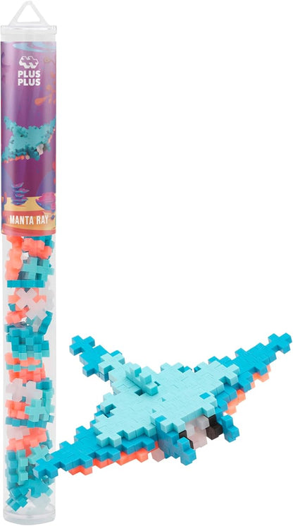 PLUS PLUS Building Block Playset Kit Themed Figures 3D Puzzle Fun Stem Toys for Kids 350 Mini Interlocking Pieces - 5 Tube Bundle Ocean
