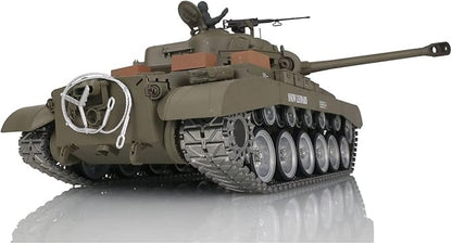 Heng Long US in Stock RC Tank 1/16 Customized 7.0 M26 Pershing RTR 3838 Idle Smoking Metal Tracks Wheels 360° Rotating Turret Infrared Combat Lifting Barrel Light Sound Airsoft Tank
