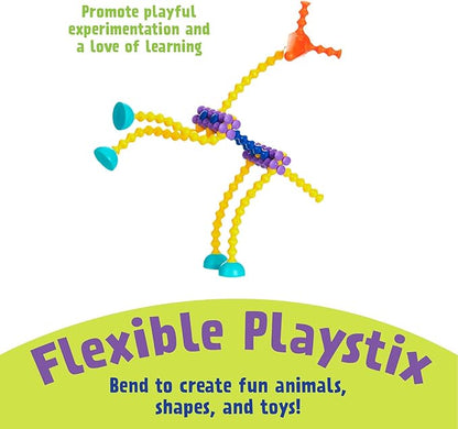 POPULAR PLAYTHINGS Playstix Building Sticks Kit for Kids Construction Stem Building Toy Gift for Boys &amp Girls - Super Set 400 Piece