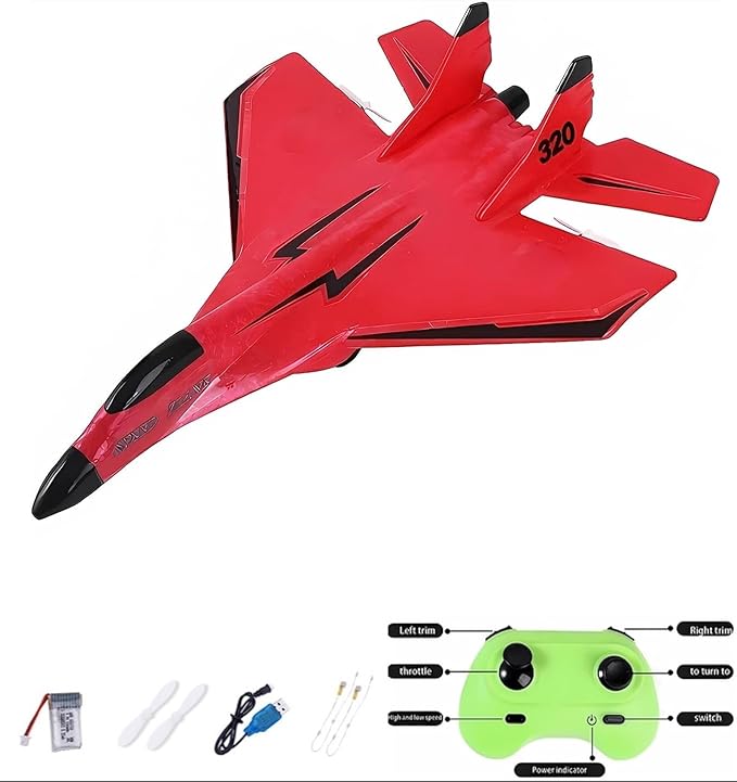 MAXBECK Remote Control Wireless Airplane Toy with Lights Su-35 Rc Glider 2 Channel 2.4 GHZ Remote Control Planes Outdoor Foam Rc Aircraft for Hobby Rc Airplanes