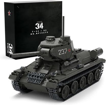 Nifeliz T34/85 Tank WW2 Military Tank Building Set for Adults Collectible Army Model to Build and Display Gift Ideal for Military Fans (818 PCS NF10270)