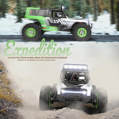 GoolRC WLtoys 124006 RC Car 1:12 Scale Remote Control Car 4WD 40KM/H High Speed RC Truck 2.4GHz Off-Road RC Crawler RTR with LED Lights and 2 Batteries for Adults (Red)