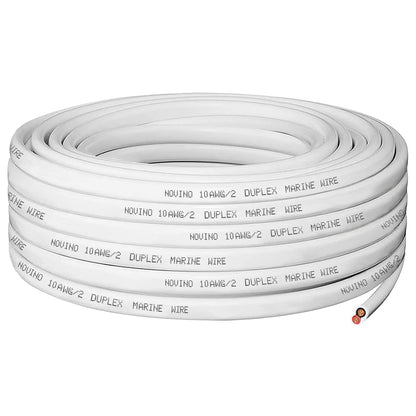 10 Gauge Marine Wire,10 AWG 30ft Duplex Marine Grade Wire Tinned Copper Oxygen-Free Insulated Red& Black Electrical Cable for Boat/Automotive/RV/Camper/Trailer