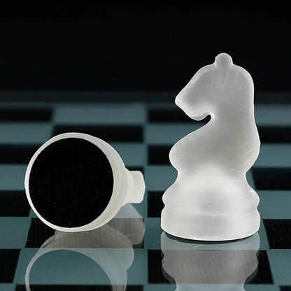 Glass Chess Board Anti-Broken Elegant Glass Chess Pieces Chess Game Chess Set Chess Game