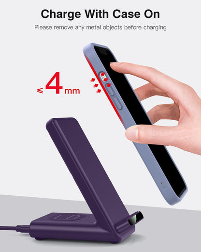 Wireless Charging Station,3 in 1 Charging Stand Made for Apple Watch Ultra 11 10 9 8 7 6 SE 5 4 3,Fast Wireless Charger Made for iPhone 17/Air/16/15/14/13/12,for AirPods Pro(with Adapter) (Black)