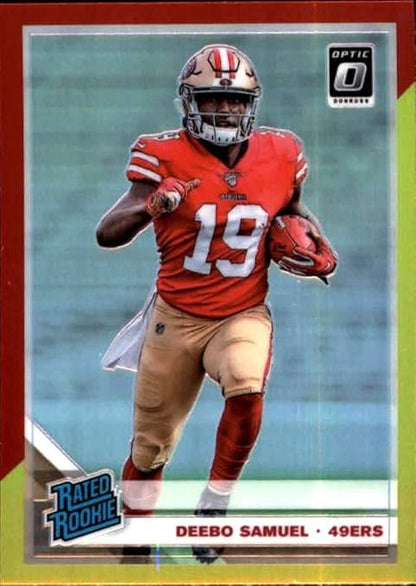 2019 Donruss Optic Red and Yellow #167 Deebo Samuel San Francisco 49ers RC Rookie NFL Football Trading Card
